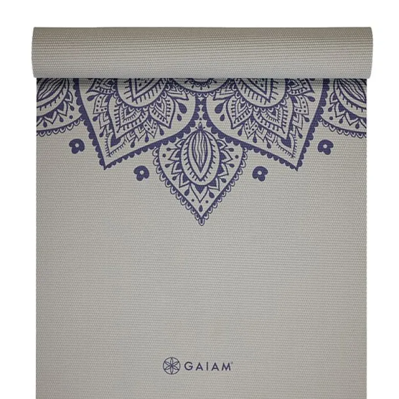 Gaiam Sustained Grey Sundial Flower Yoga Mat 5 mm