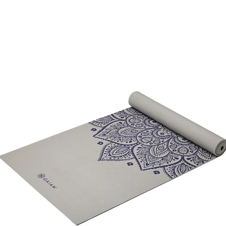 Gaiam Sustained Grey Sundial Flower Yoga Mat 5 mm