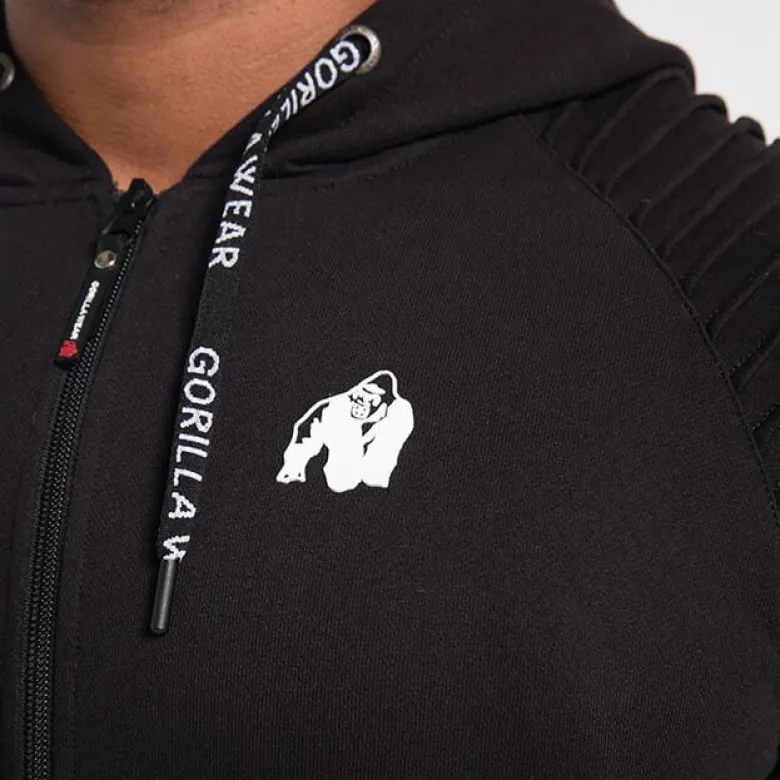 Georgia Zipped Hoodie, Black