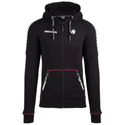 Georgia Zipped Hoodie, Black