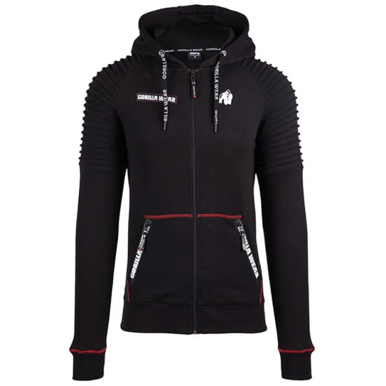 Georgia Zipped Hoodie, Black