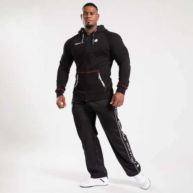 Georgia Zipped Hoodie, Black