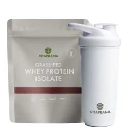 Grass-Fed Whey Protein Isolate 750 g + Stainless Steel Shaker White