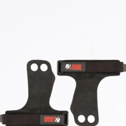 2-Hole Leather Lifting Grips, Black