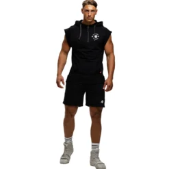 Huntley Sleeveless Hoodie, black