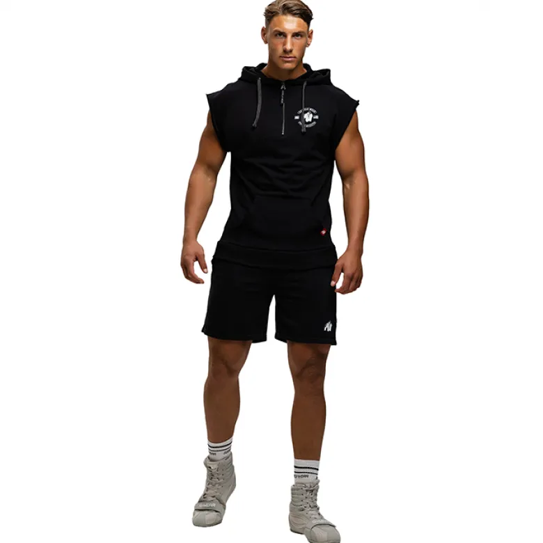 Huntley Sleeveless Hoodie, black