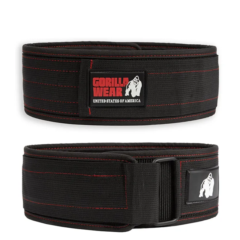 4 Inch Nylon Belt, black/red