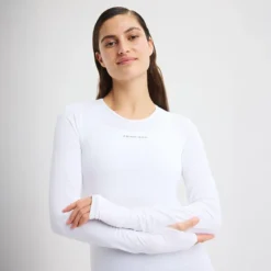 Jacquard LS Top, White