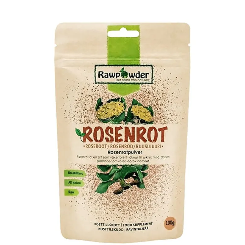 Økologisk Rosenrotpulver, 100 g