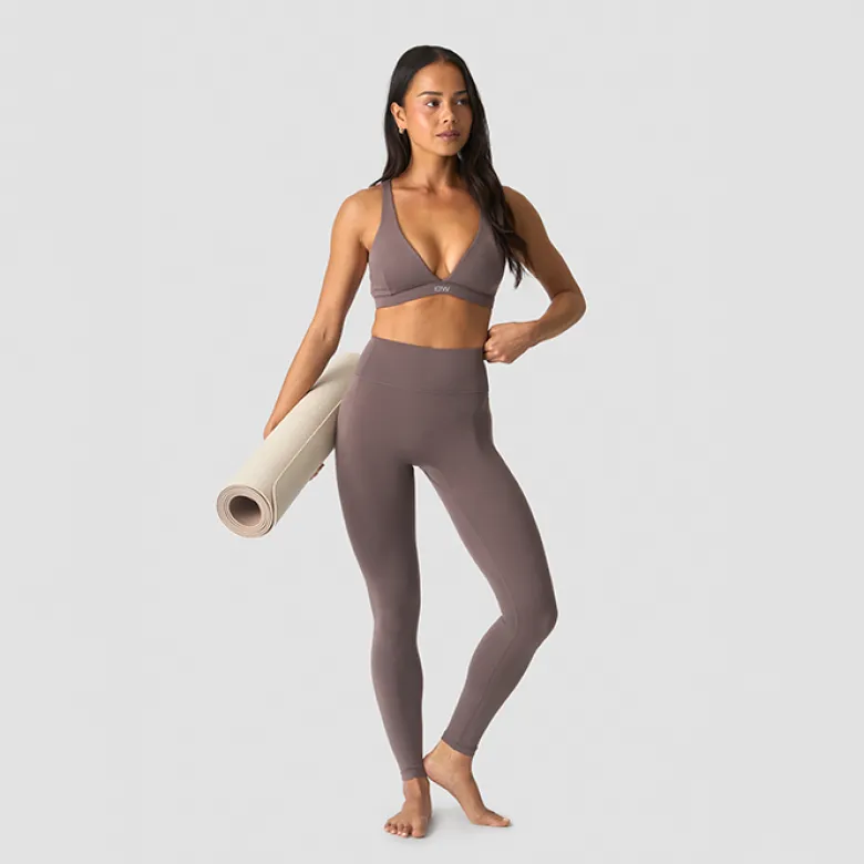 Luxe V-neck Sports Bra, Dusty Brown