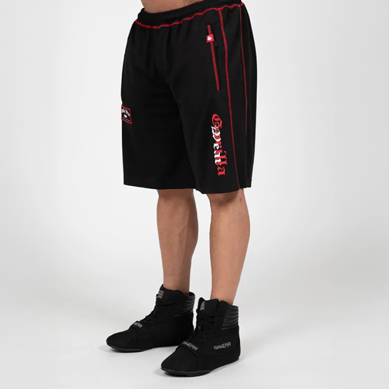 Marlow Mesh Shorts, Black/Red
