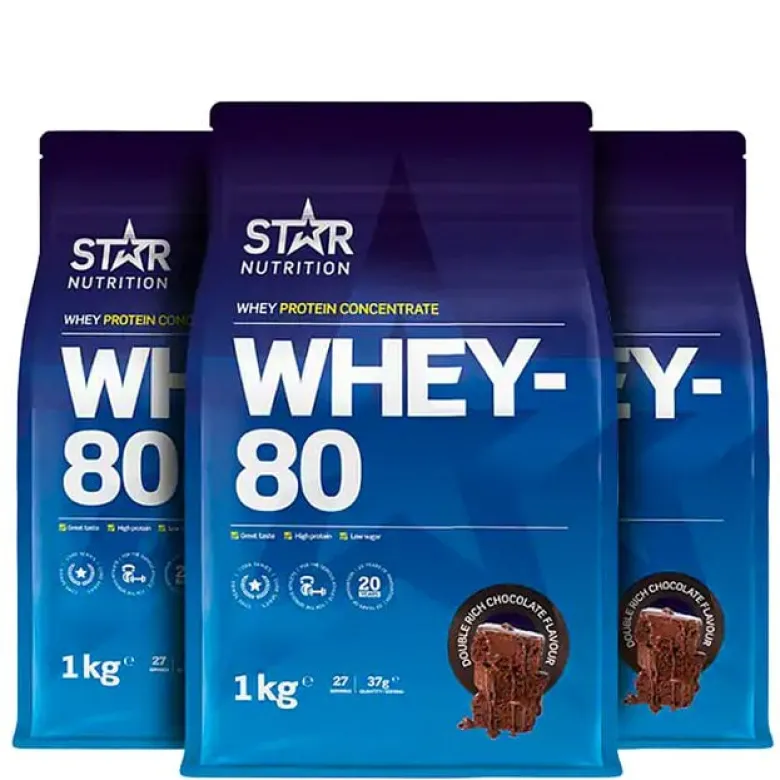 Mix&Match: 3 x Whey-80 Vassleprotein 1 kg