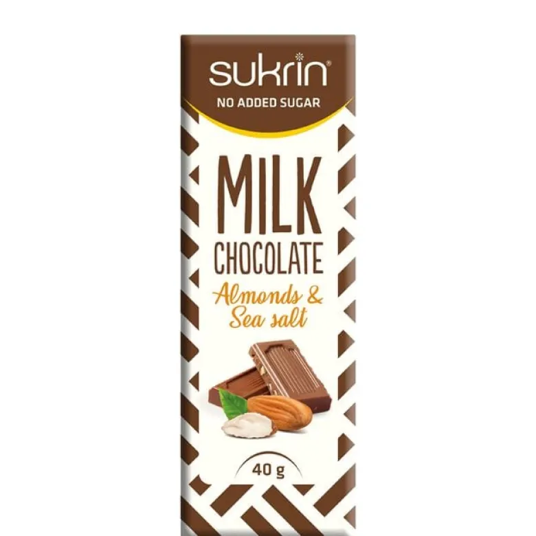 Mjölkchoklad Med Mandlar och Havssalt 40 g