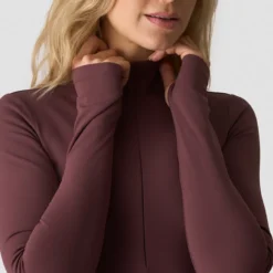 Nimble 1/2 Zip Long Sleeve, Dull Berry Red