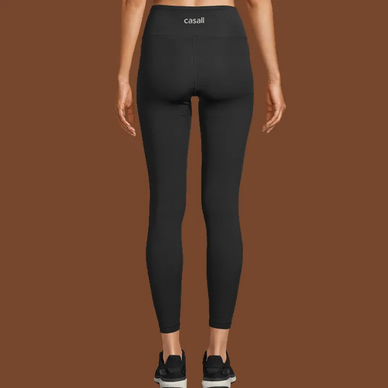 Overlap High Waist Tights, Black
