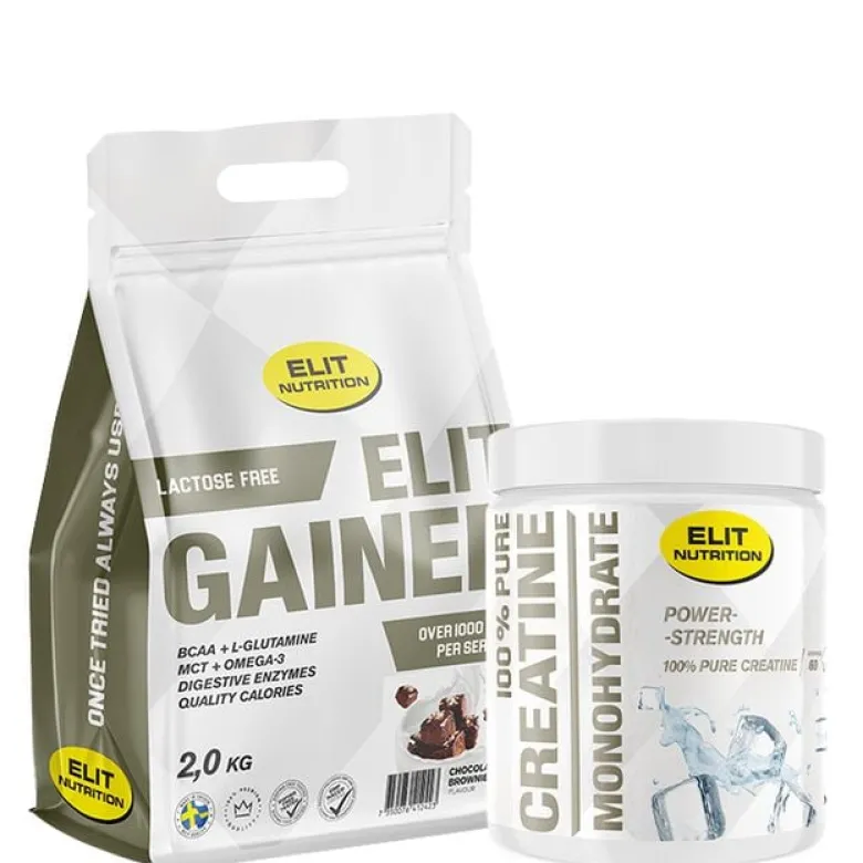 100% Pure Kreatin Monohydrat 300 g + Laktosfri Gainer 2 kg