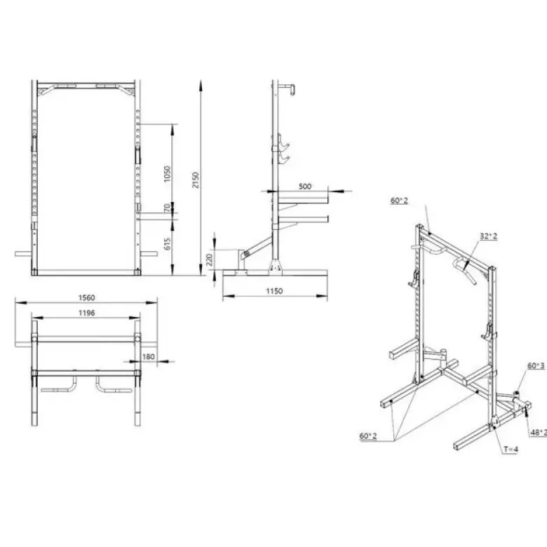Recoil Half Rack Light Svart