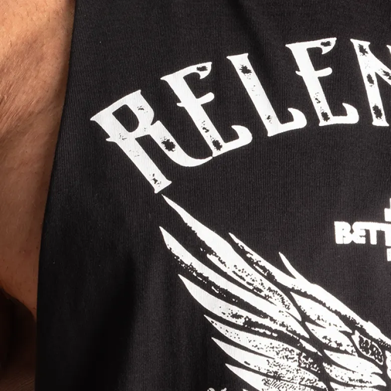 Relentless Cut Out T, Black/White