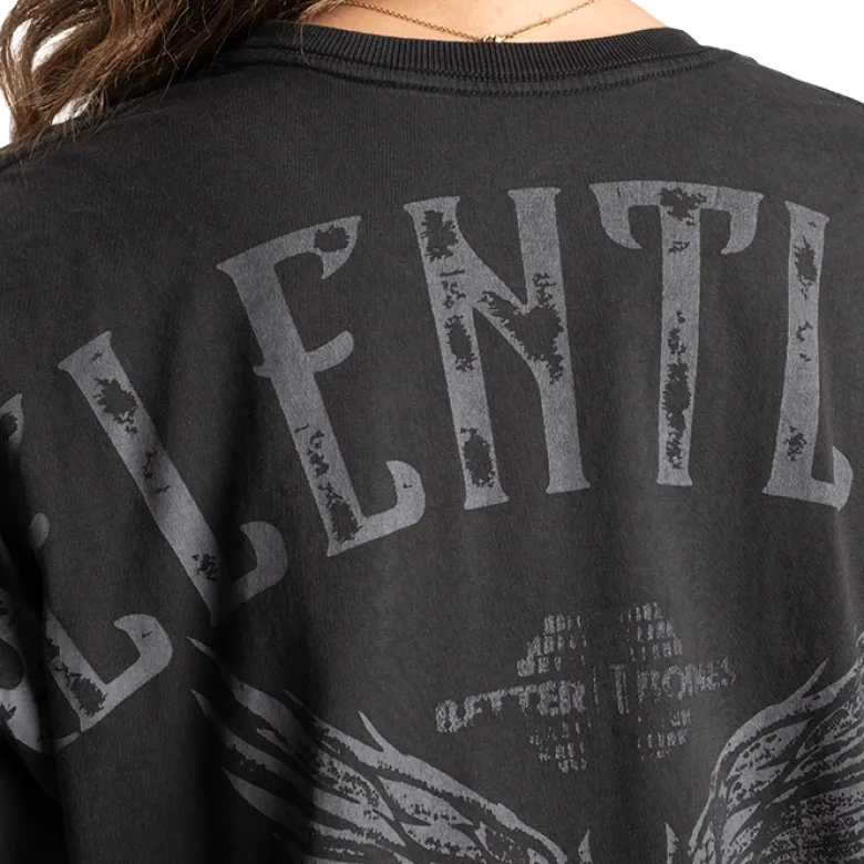 Relentless Oversize Tee, Washed Black