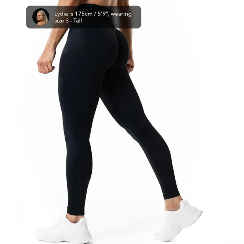 Relode Aura Seamless Scrunch Tights, Tall, Black