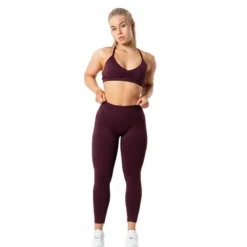Relode Aura Seamless Scrunch Tights, Fig Red