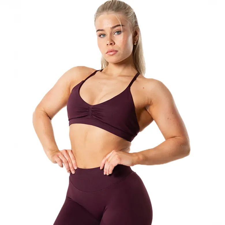 Relode Aura Seamless Sports Bra, Fig Red