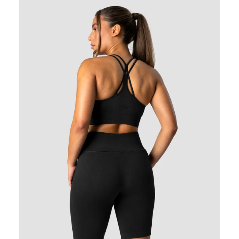 Ribbed Define Seamless Sports Bra, Black