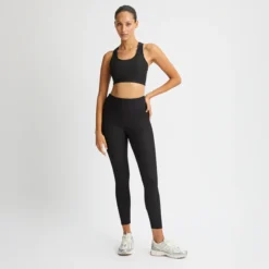 Ribbed R HW Tights, Black