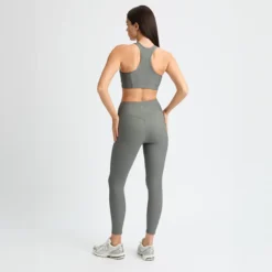 Ribbed R HW Tights, Gunmetal