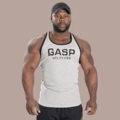 Ribbed T-back, Grey Melange
