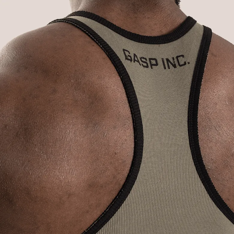 Ribbed T-back, Washed Green