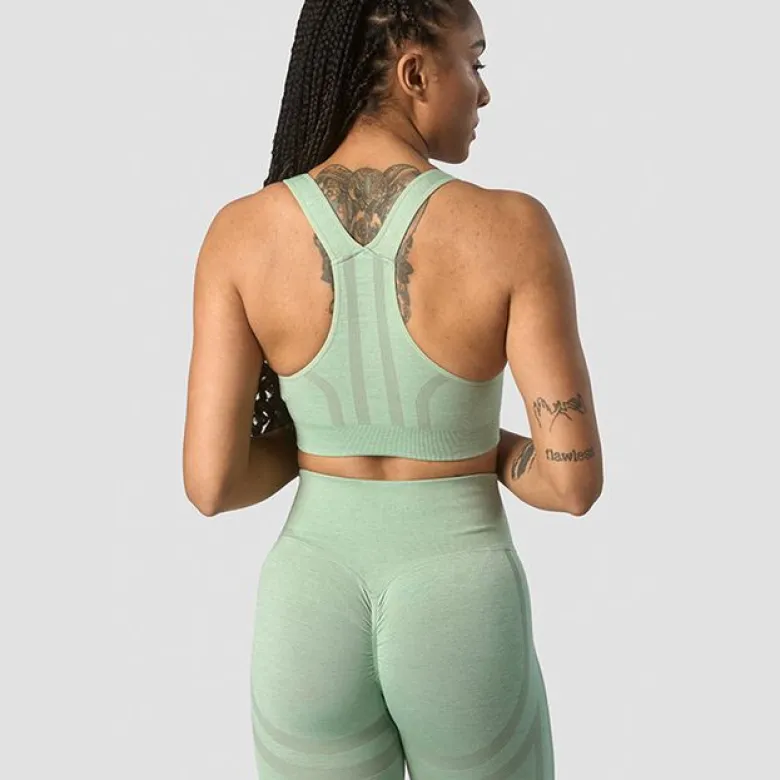 Rush Seamless Sports Bra, Ice Green Melange