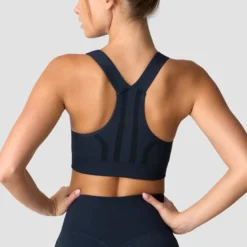 Rush Seamless Sports Bra, Navy Melange