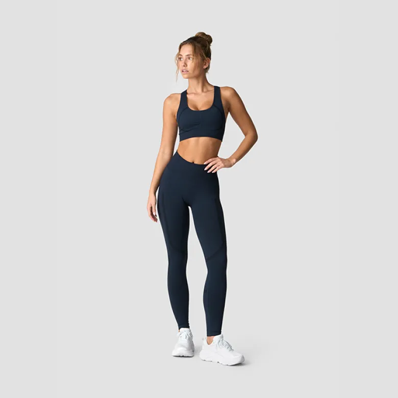 Rush Seamless Sports Bra, Navy Melange