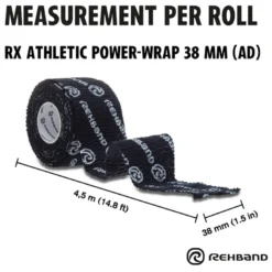 RX Athletic Power Wrap, 38mm x 4,5m - Black