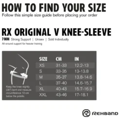 RX Original V Knee Sleeve 7mm Carbon/Black