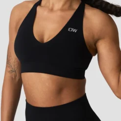 Sculpt Seamless V-neck Sports Bra, Black