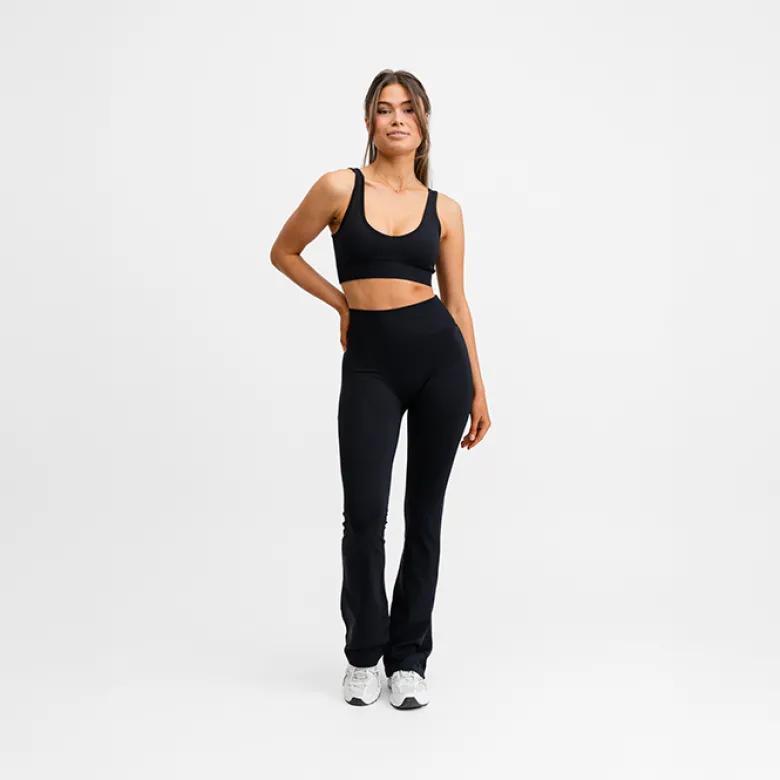 Seamless Deep V Bra Black