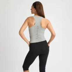 Seamless Flex Tank. Grey Melange