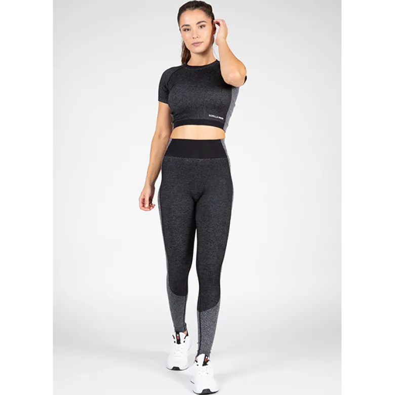 Selah Seamless Crop Top, Black