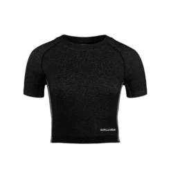Selah Seamless Crop Top, Black