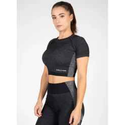 Selah Seamless Crop Top, Black