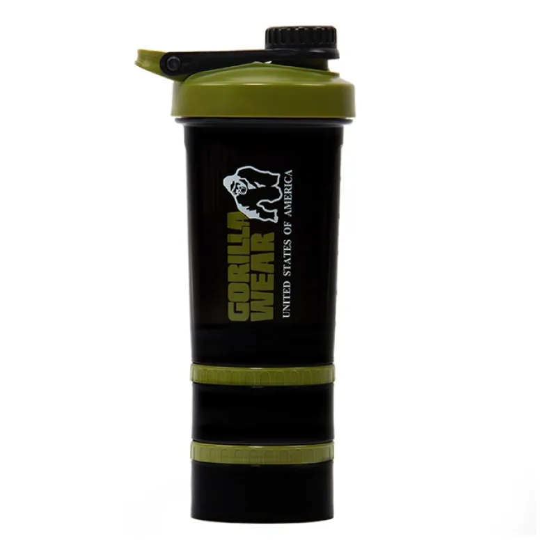 Shaker 2 Go Svart/Grön 500 ml + 130 ml x 2