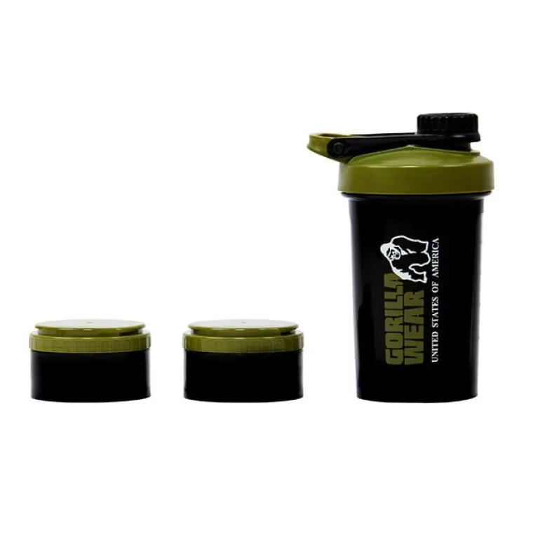 Shaker 2 Go Svart/Grön 500 ml + 130 ml x 2