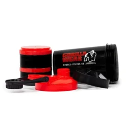 Shaker 2 Go Svart/Röd 500 ml + 130 ml x 2