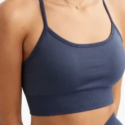 Signature Seamless Bra, Dark Blue