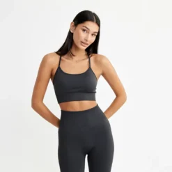 Signature Seamless Bra, Iron Grey