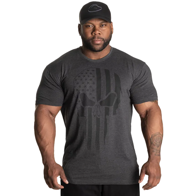 Skull Standard Tee, Dark Grey Melange