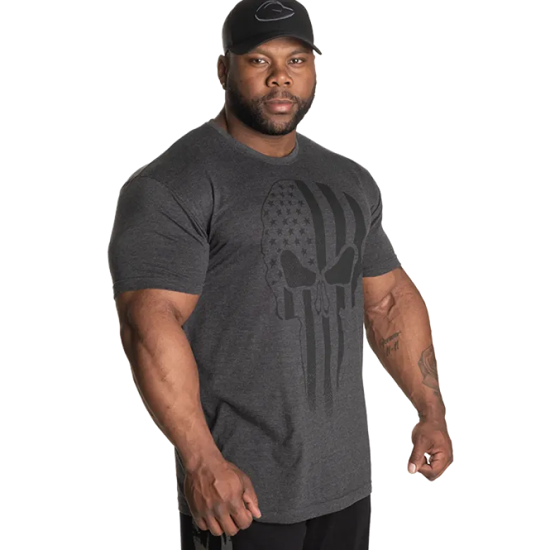 Skull Standard Tee, Dark Grey Melange