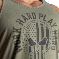 Skull T-back, Acid Washed Green